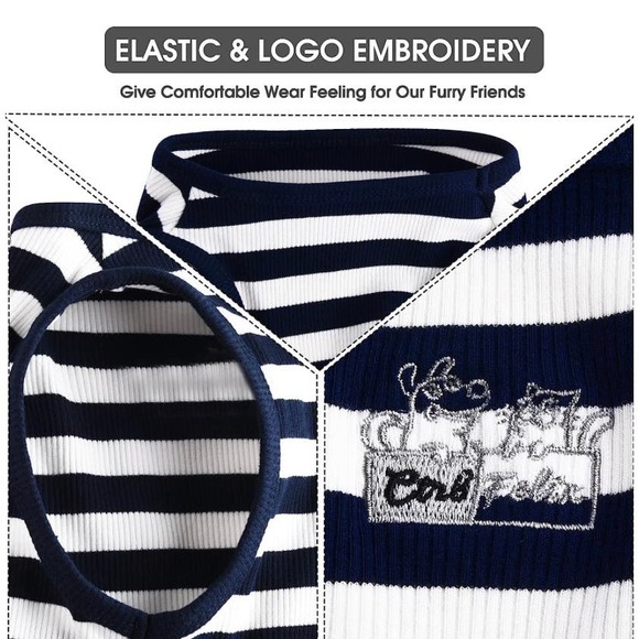 CtilFelix Dog Shirt - Adorable Striped Stretchy Vest Shirt, Size 5X Pet Apparel - Picture 5 of 6
